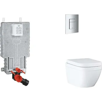 Grohe Uniset - Set předstěnové instalace, klozetu, sedátka SoftClose a tlačítka Skate Cosmopolitan, Triple Vortex, chrom SANI15BB2104