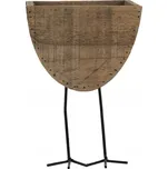 Obal na květináč 13 cm dřevěný hnědý