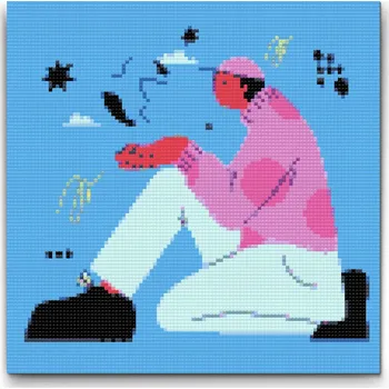 Diamantové malování Diamantové malování - Ilustrace - Muž Velikost: 30x30cm, Rámování: Pouze srolované plátno, Diamanty: Kulaté