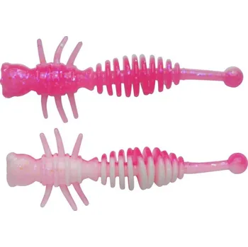 Rybářský háček 10ks - Gumová Nástraha Berkley PowerBait Power Larvae 5,5cm Pink/White