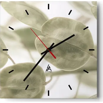 Hodiny Nástěnné hodiny do kuchyně 30x30 Květiny Stylové hodiny na skle Loft Tiché