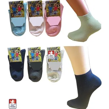 Ponožky dětské elastické, kotníková výška lemu 27-30 Mix barev tmavé