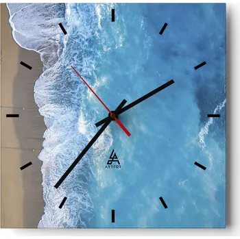 Hodiny Nástěnné hodiny do kuchyně 30x30 Krajina Stylové hodiny na skle Loft Tiché