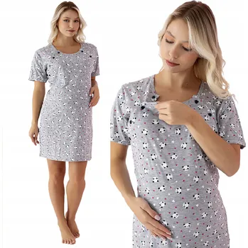 Dámská noční košile Košile pro kojící La Penna L bavlna krátký rukáv