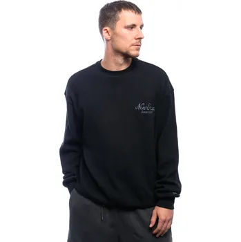 Pánská mikina Mikina New Era - Branded Waffle Oversized Crewneck - Black velikost M