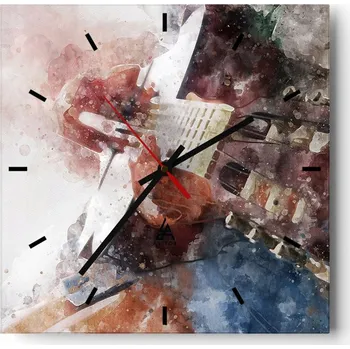 Hodiny Nástěnné hodiny do kuchyně 30x30 Abstrakce Stylové hodiny na skle Loft Tiché