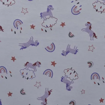 Strima Teplákovina alpen fleece / warmkeeper s jednorožci metráž