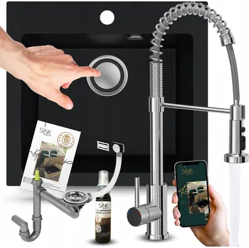 Granitový dřez Jednodřez Sink Quality FERRUM1K50 granitový černý