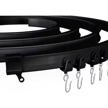 Garnýž ELASTICKÁ GARNÝŽ LIŠTA NA ZÁCLONY A ZÁVĚSY 3m SADA, barva černá