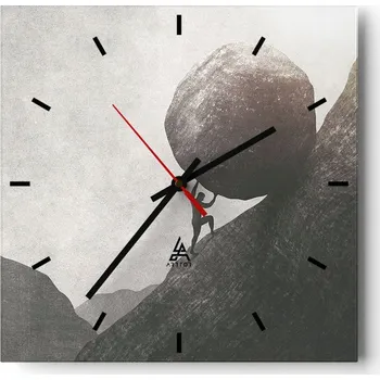 Hodiny Nástěnné hodiny do kuchyně 30x30 Abstrakce Stylové hodiny na skle Loft Tiché