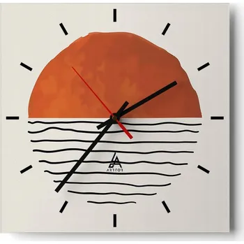 Hodiny Nástěnné hodiny do kuchyně 30x30 Abstrakce Stylové hodiny na skle Loft Tiché