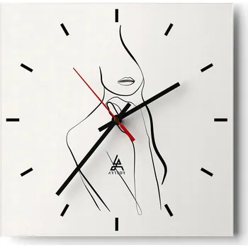 Hodiny Nástěnné hodiny do kuchyně 30x30 Abstrakce Stylové hodiny na skle Loft Tiché