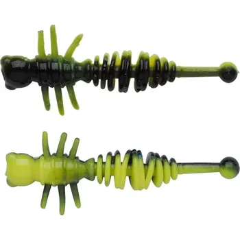 Rybářský háček 12ks - Gumová Nástraha Berkley PowerBait Power Larvae 4cm Black/Sunshine Yellow