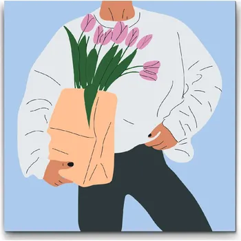 Malování podle čísel - Ilustrace - Tlupány Velikost: 30x30cm, Rámování: Pouze srolované plátno