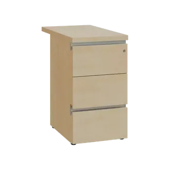 Zásuvkový kontejner MHKC - 81 kontejner přístavný, 3-zásuvkový, deska 18 mm, centrální zámek, bříza světlá