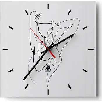 Hodiny Nástěnné hodiny do kuchyně 30x30 Abstrakce Stylové hodiny na skle Loft Tiché