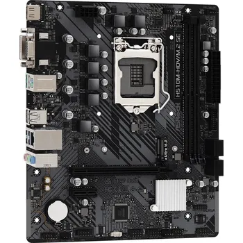 Základní deska ASRock H510M-HDV/M.2 SE / Intel H470 / LGA1200/ 2x DDR4 / M.2 / VGA / DVI-D / HDMI / mATX