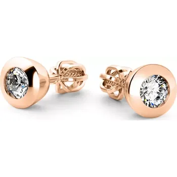 Náušnice Dámské náušnice růžové zlato 585/1000 přírodní diamant G/SI 0 50 ct 10976-CV-DIA
