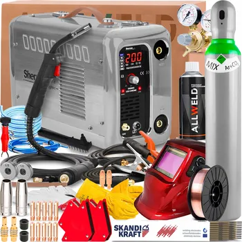 Svářečka Svářečka SHERMAN DIGIMIG 200 CHROME 230V 200A MMA TIG Synergie Puls FLUX