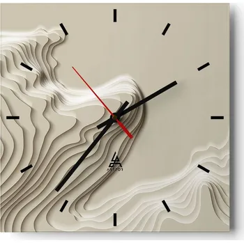 Hodiny Nástěnné hodiny do kuchyně 30x30 Abstrakce Stylové hodiny na skle Loft Tiché