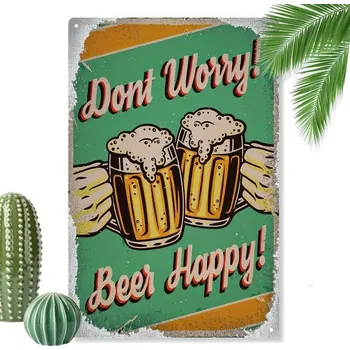 Plechová cedule BAF Kovová cedule Nebuď smutný, dej si pívo 30 x 20 cm