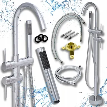 Vodovodní baterie Volně stojící vanová baterie dvouručková Sink Quality ROYA stříbrná