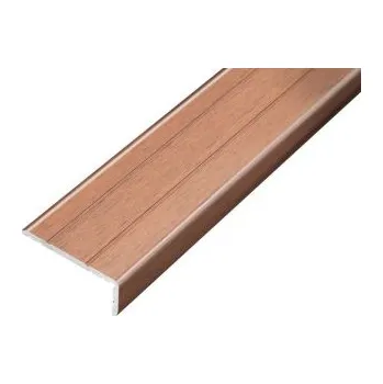 Stavební profil ACARA PRAHA s.r.o. AP5 schodová lišta samolepící B, hliník+fólie ořech sv., v: 10 mm, š: 25 mm, d: 2,7 m
