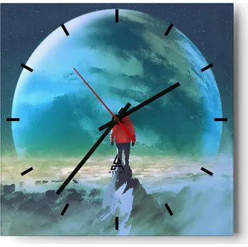 Hodiny Nástěnné hodiny do kuchyně 30x30 Abstrakce Stylové hodiny na skle Loft Tiché