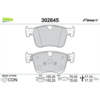 Brzdová destička Sada brzdových destiček, kotoučová brzda VALEO 302645