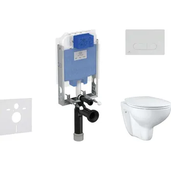WC sada Ideal Standard ProSys - Set předstěnové instalace, klozetu a sedátka Bau Ceramic, tlačítka Oleas M1, Rimless, SoftClose, chrom mat ProSys80M SP137
