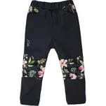 Dětské softshellové kalhoty DUO Spring flowers; Barva: černá; Velikost: 86
