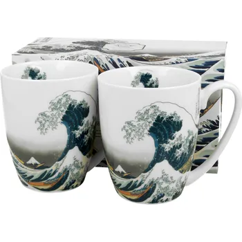 DUO Gifts DG - Porcelánové hrníčky THE GREAT WAVE INSPIRED BY HOKUSAI v dárkové krabičce - 2* 380 ml