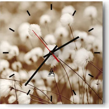 Hodiny Nástěnné hodiny do kuchyně 30x30 Květ Příroda Stylové hodiny na skle Tiché