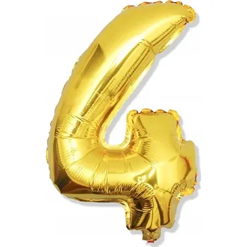 Balónek Fóliový balónek Top Gifts číslice 4, 80 cm, zlatý