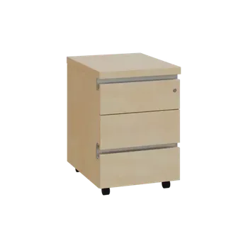 Zásuvkový kontejner MHKC - 00 kontejner pojízdný, 3-zásuvkový, deska 18 mm, centrální zámek, bříza světlá