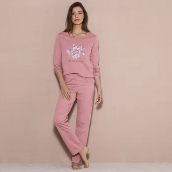 Dámské pyžamo Pyžamo s dlouhými rukávy růžová 34/36