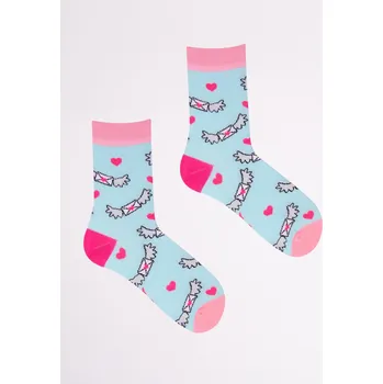 Dámské ponožky cenová akce Ponožky dámské vzorované srdíčka SK60 39-42 Mix barev
