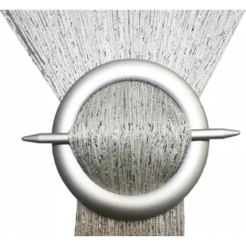 Záclona Záclona špagetová se STŘÍBRNOU NITÍ záclona špagety 150x250 cm BÍLÁ se stříbrnou