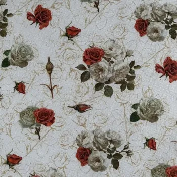 ubrus Ubrus červené a bílé růže TC25-7 - čtverec 30 x 30 cm