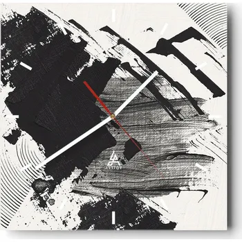 Hodiny Nástěnné hodiny do kuchyně 30x30 Umělecké Stylové hodiny na skle Loft Tiché