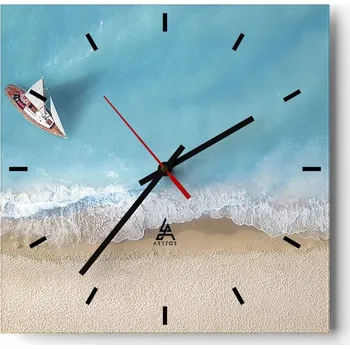 Hodiny Nástěnné hodiny do kuchyně 30x30 Krajina Stylové hodiny na skle Loft Tiché