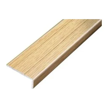 Stavební profil ACARA PRAHA s.r.o. AP5 schodová lišta samolepící B, hliník+fólie dub Dartford, v: 10 mm, š: 25 mm, d: 2,7m
