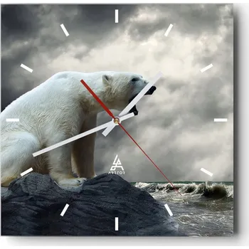 Hodiny Nástěnné hodiny do kuchyně 30x30 Zvířata Stylové hodiny na skle Loft Tiché