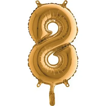 Balónek ČÍSLICE ZLATÁ MINI 8 (35cm) fóliový balónek nafukovací