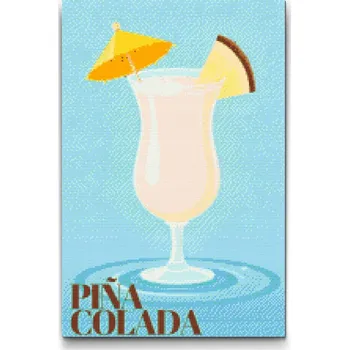 Diamantové malování Diamantové malování - Piña colada Velikost: 40x60cm, Rámování: Pouze srolované plátno, Diamanty: Čtvercové