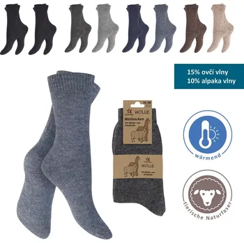 Dámské ponožky cenová akce Termo vlněné ponožky, s ovčí a alpaka vlnou N73501 39-42 Mix barev