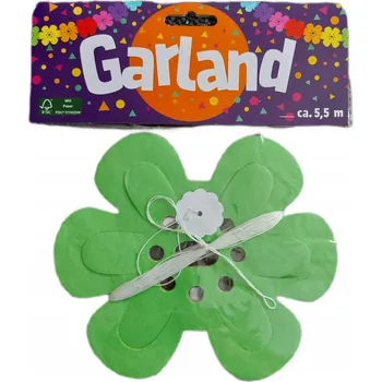 BAREVNÝ PAPÍROVÝ GIRLANDA VE TVARU KVĚTŮ NA NAROZENINY 5,5 METRU