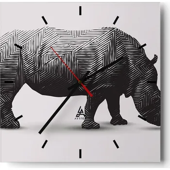 Hodiny Nástěnné hodiny do kuchyně 30x30 Zvířata Stylové hodiny na skle Loft Tiché