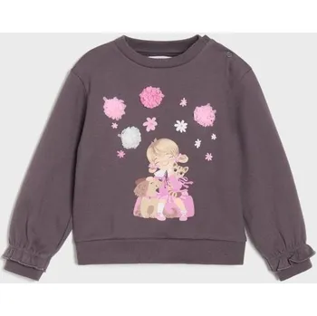 Dívčí mikina Sinsay - Mikina s elastickými manžetami - šedá - 057EU-86X - 057EU-86X-74