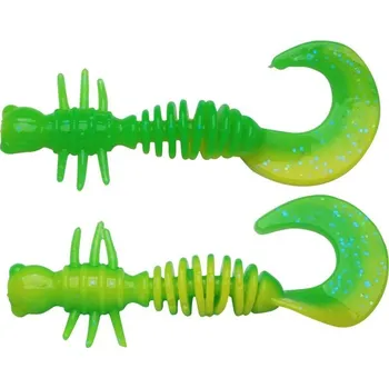 Rybářský háček 10ks - Twister Berkley PowerBait Power Curly 5,5cm Spring Green/Sunshine Yellow